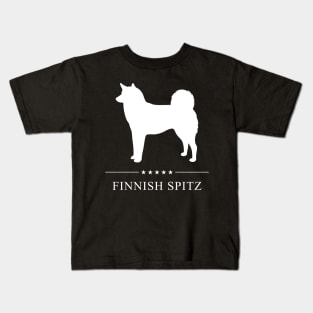 Finnish Spitz Dog White Silhouette Kids T-Shirt